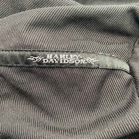 𝅺harley Davidson Black Ribbed Long Sleeve Fitted Crewneck Riding Top - Picture 12 of 13
